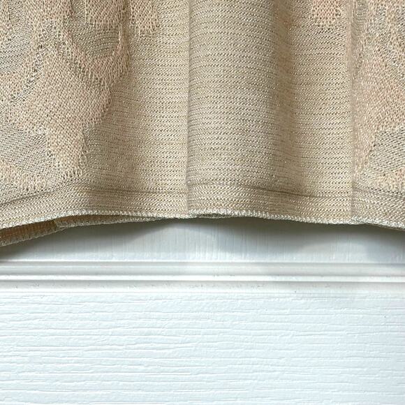 Chico's Wms Med Cream Gold Metallic Embossed Knit Sweater Shimmer - Picture 6 of 8